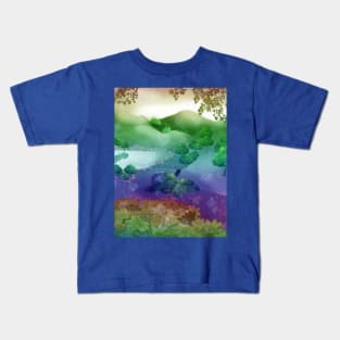 rainbow fantasy landscape Kids T-Shirt